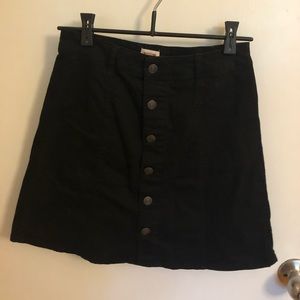 Black button down jean skirt